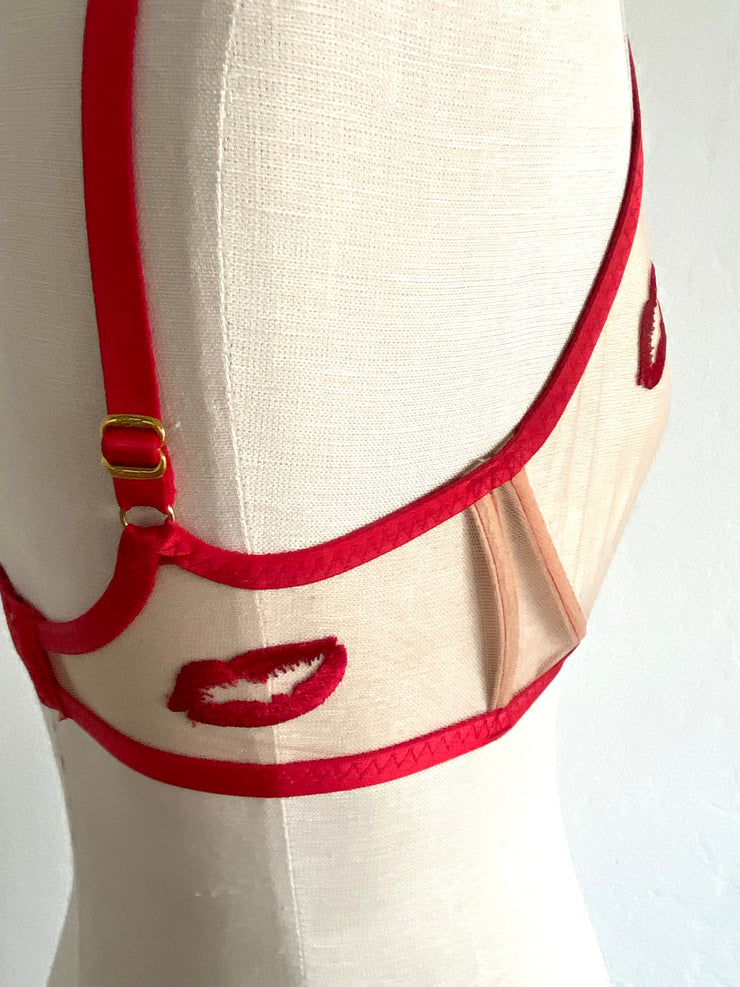Agent Provocateur "Lotie" Red Kiss Nude Bra 32E