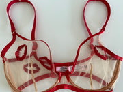 Agent Provocateur "Lotie" Red Kiss Nude Bra 32E