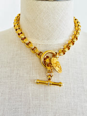 Joan Rivers Bee Toggle Cable Link Gold Choker Necklace