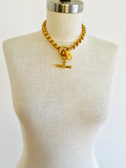 Joan Rivers Bee Toggle Cable Link Gold Choker Necklace