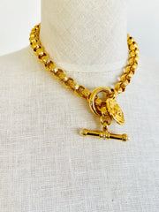 Joan Rivers Bee Toggle Cable Link Gold Choker Necklace