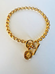 Joan Rivers Bee Toggle Cable Link Gold Choker Necklace