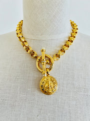 Joan Rivers Bee Toggle Cable Link Gold Choker Necklace