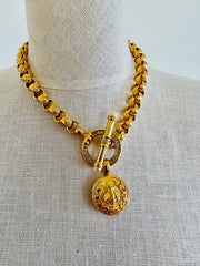 Joan Rivers Bee Toggle Cable Link Gold Choker Necklace