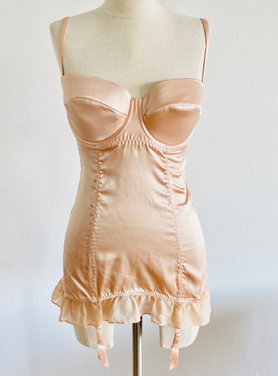 Agent Provocateur Peach Pink Silk Bodysuit 34D