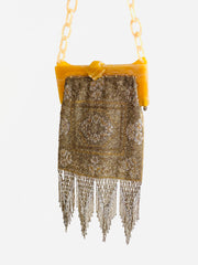 1920's Art Deco Beaded Metal Flapper Purse