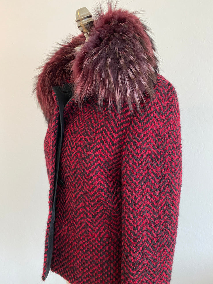 1990's Versace Couture Red Wool Mohair Jacket