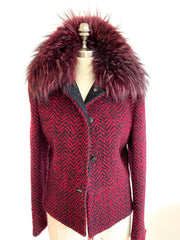 1990's Versace Couture Red Wool Mohair Jacket