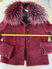 1990's Versace Couture Red Wool Mohair Jacket
