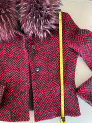 1990's Versace Couture Red Wool Mohair Jacket