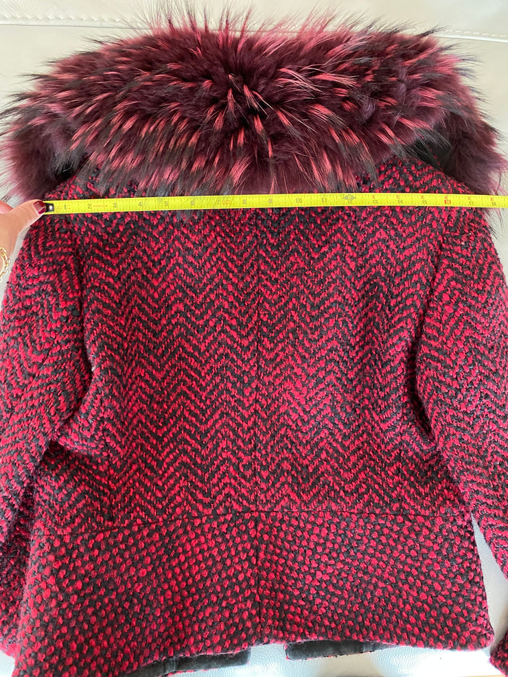 1990's Versace Couture Red Wool Mohair Jacket