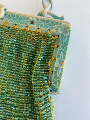 1920's Art Deco Beaded Green Flapper Bag
