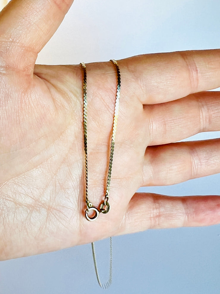 14K Serpentine Chain Necklace 2.8 grams