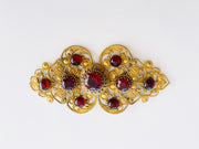 Czech Red Jeweled Cabochon Belt Buckle