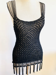 Knitted Black Flapper Top