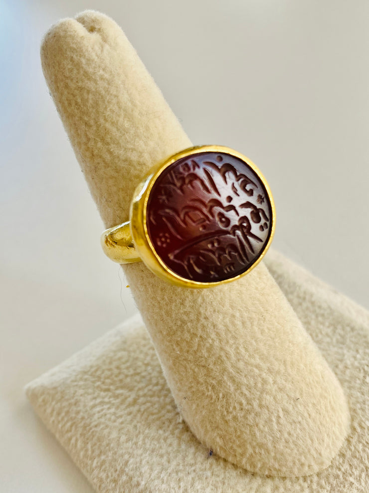 18k Arabic Signet Carnelian Ring – Mon Tigre