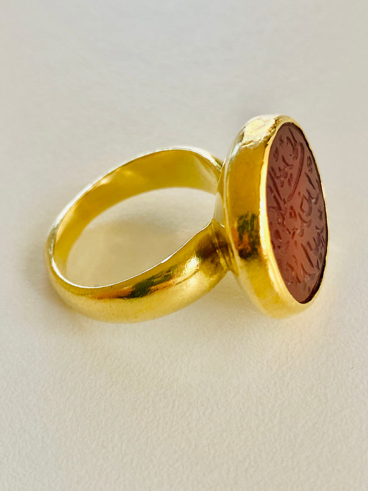 18k Arabic Signet Carnelian Ring – Mon Tigre