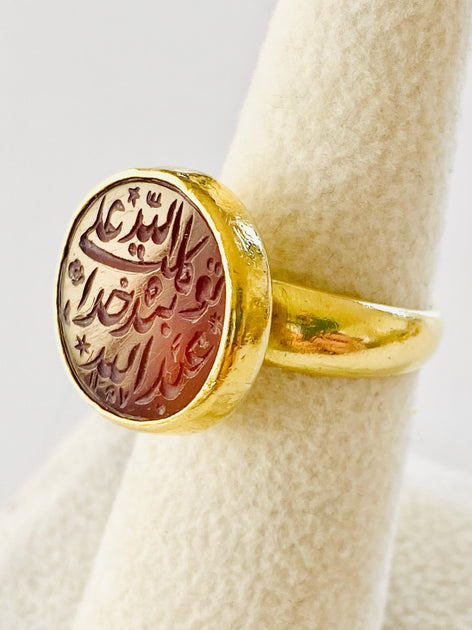 18k Arabic Signet Carnelian Ring – Mon Tigre