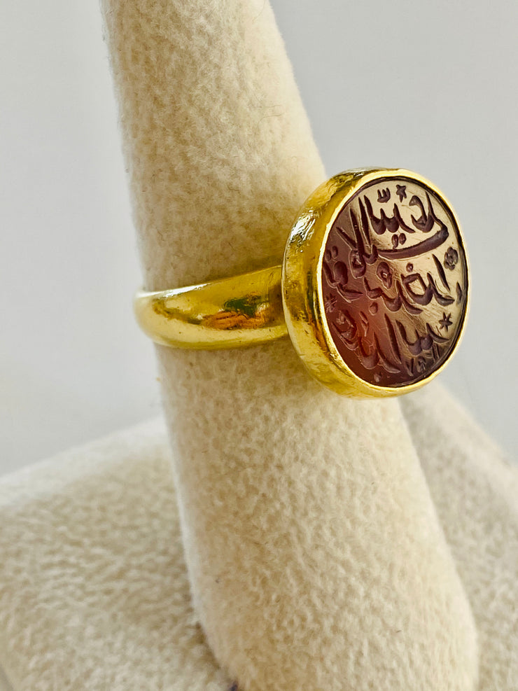 18k Arabic Signet Carnelian Ring – Mon Tigre
