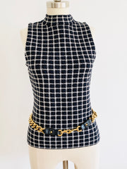 Marc Jacobs Heavy Gold Chain Black Leather Belt