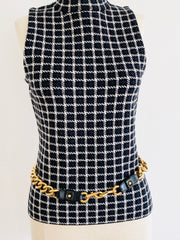 Marc Jacobs Heavy Gold Chain Black Leather Belt