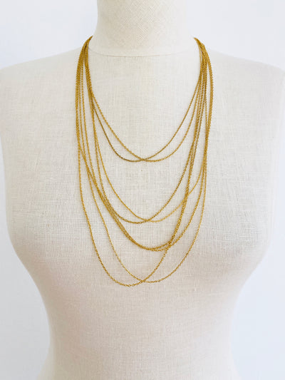 Multi Chain Layered Gold Necklace