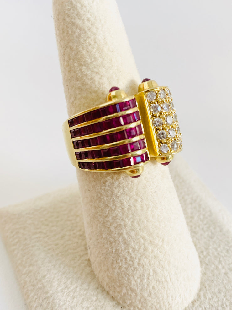 18kt Gold Ruby Diamond Ring