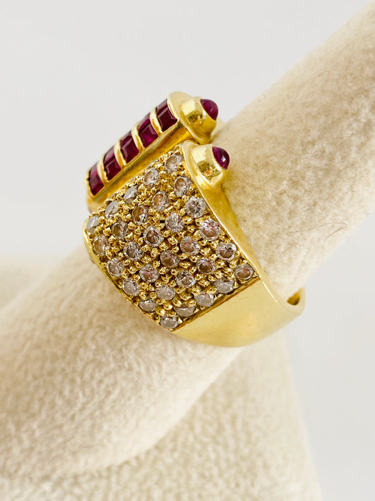18kt Gold Ruby Diamond Ring