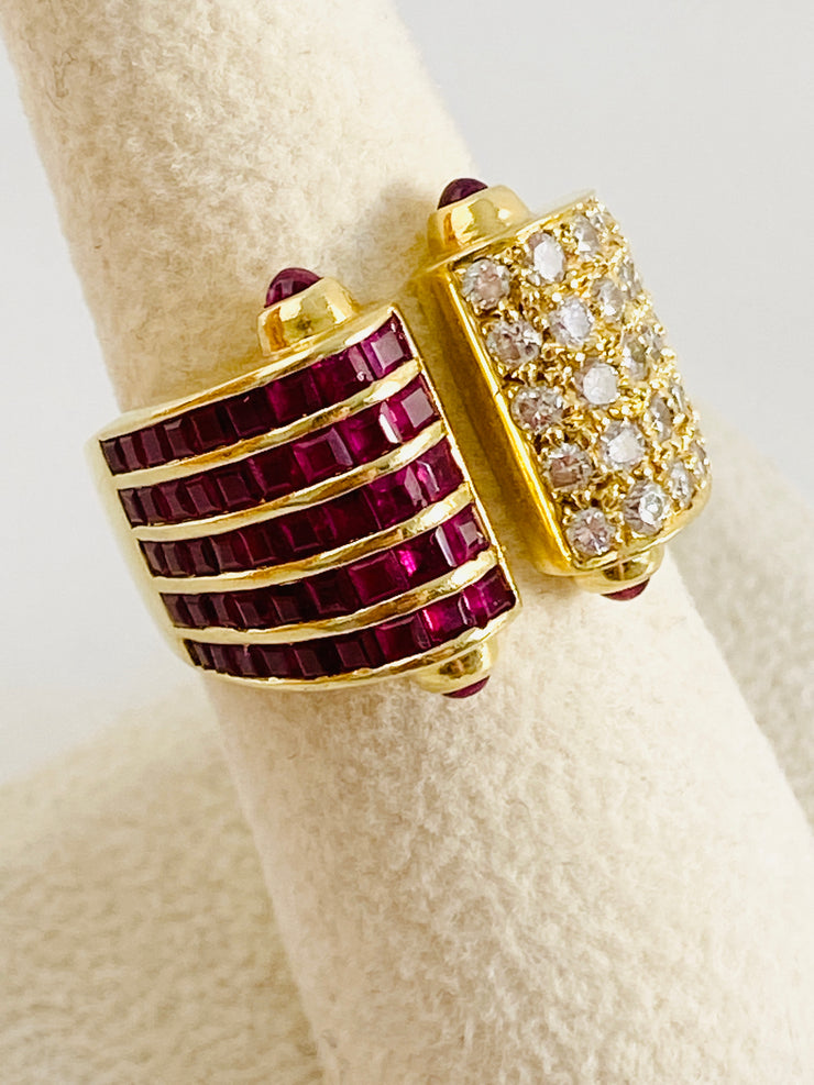 18kt Gold Ruby Diamond Ring