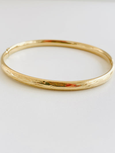 14k Etched Bangle Bracelet
