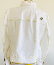 Embroidered Honey Bee White Jacket & Blouse Set
