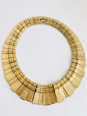 1960s Jeweled Cabochon Gold Bib Choker
