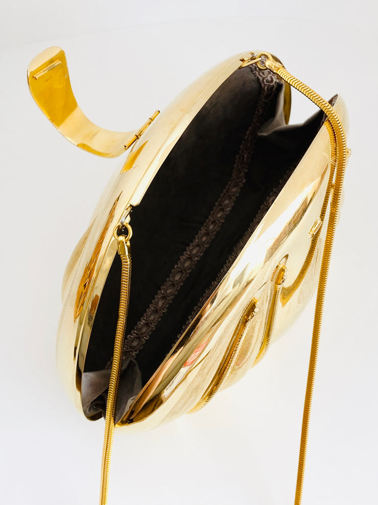 Italian Gold Snake Minaudiere Handbag