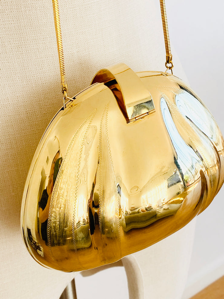 Italian Gold Snake Minaudiere Handbag