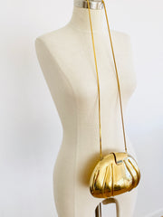 Italian Gold Snake Minaudiere Handbag