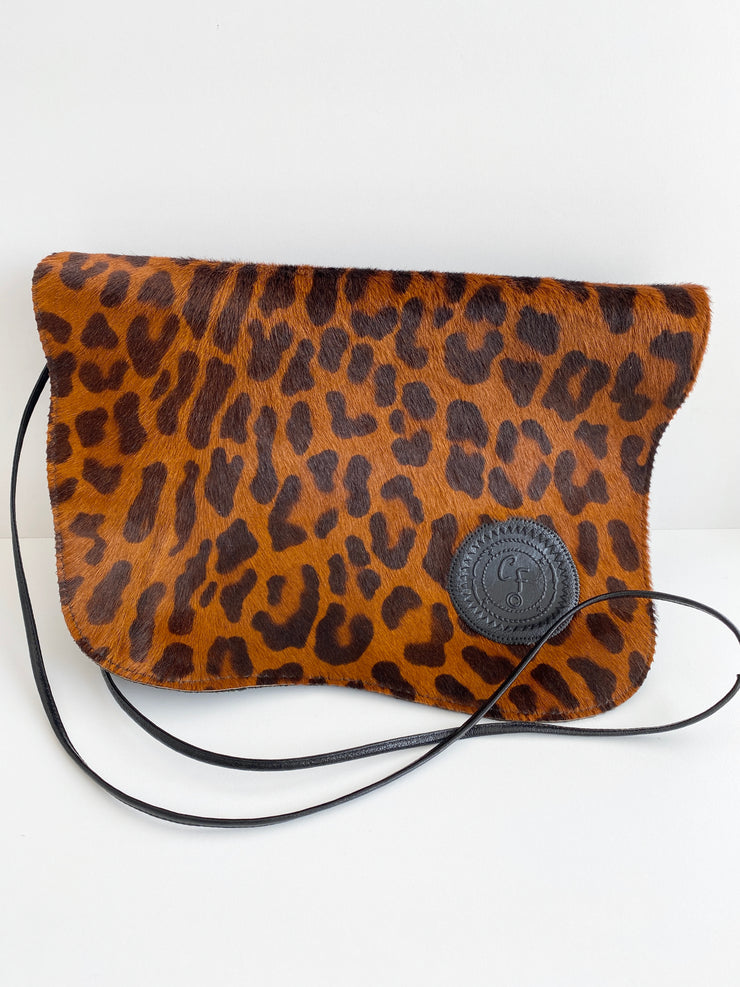 Pony Hair Leather Tiger Print Handbag