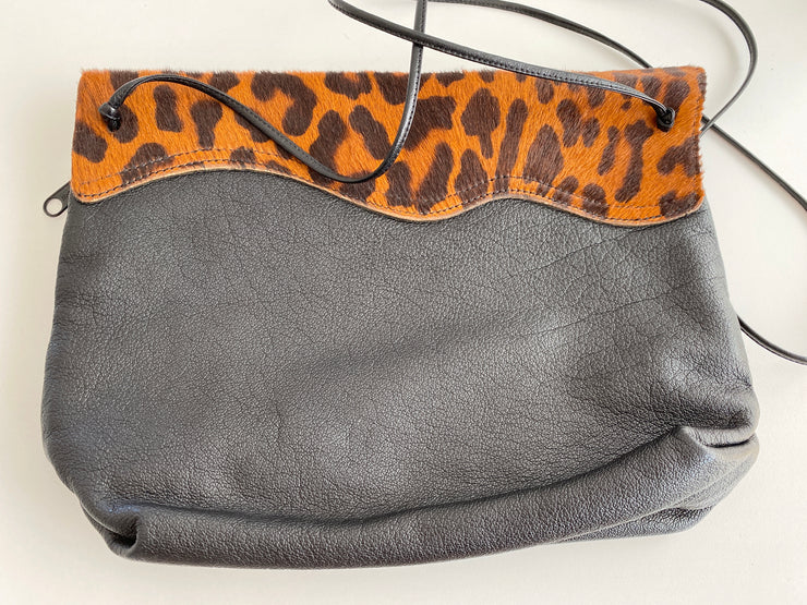 Pony Hair Leather Tiger Print Handbag