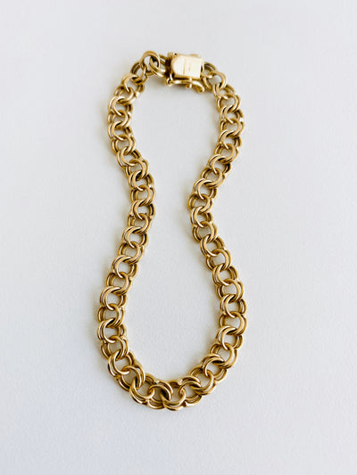 14k Double Link Charm Bracelet