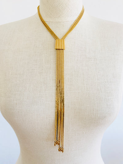 Gold Multi Chain Slider Choker Necklace