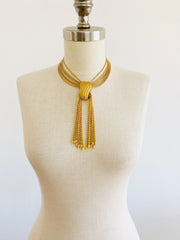 Gold Tassel Choker Necklace