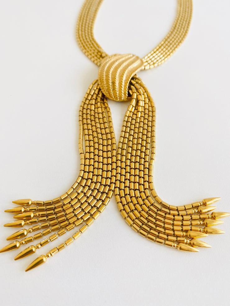 Gold Tassel Choker Necklace
