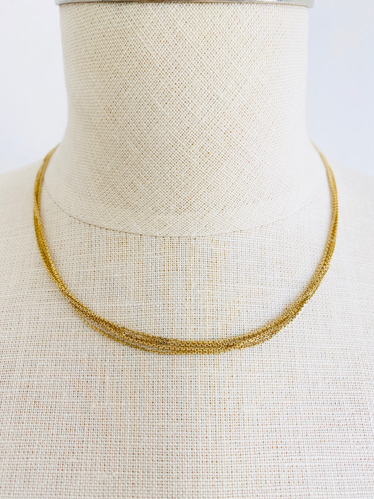 14K Gold 5-Strand Cable Chain Necklace