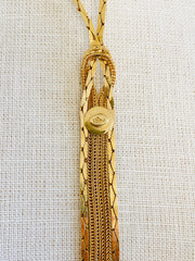 Gold Tassel Necklace Earring Set