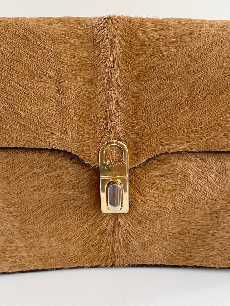 Tan Pony Hair Leather Handbag