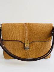 Tan Pony Hair Leather Handbag