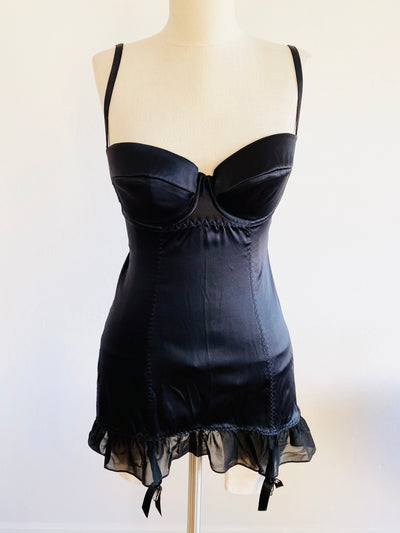 Black Silk Bodysuit 34C