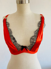 Coral Orange Kacie Bra Pantie Set 34DD Sz 2 Sm
