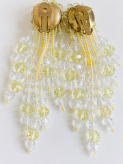 1980's Yellow Tassel Clip Earrings