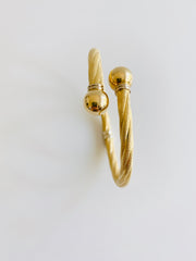 Italian 18k Bypass Hinged Bangle Bracelet