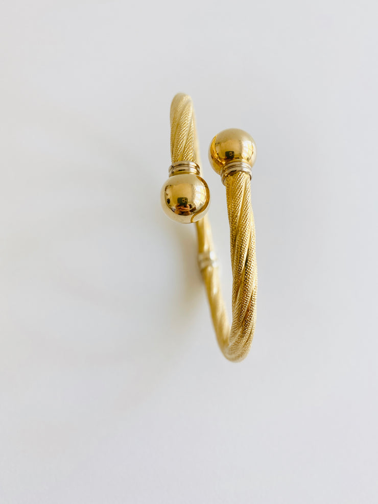 Italian 18k Bypass Hinged Bangle Bracelet